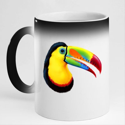 Colorful Toucan 11oz Black Color Changing Mug