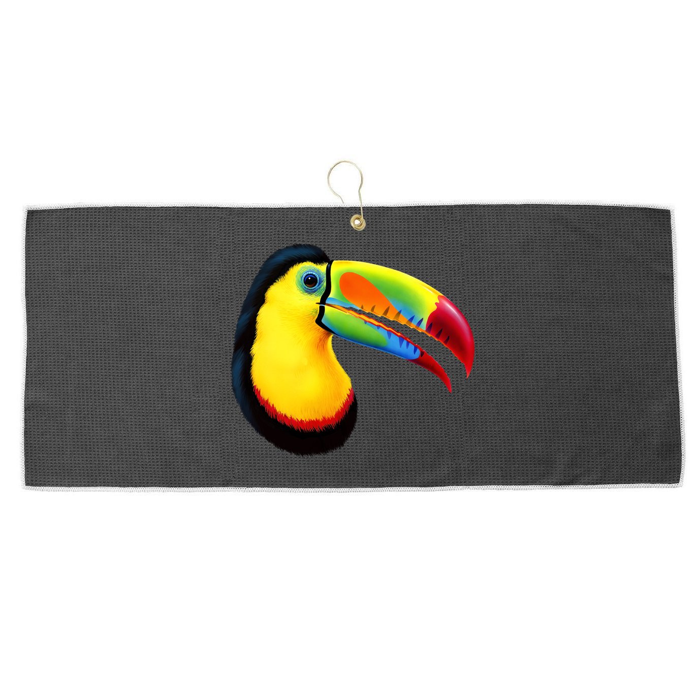 Colorful Toucan Large Microfiber Waffle Golf Towel