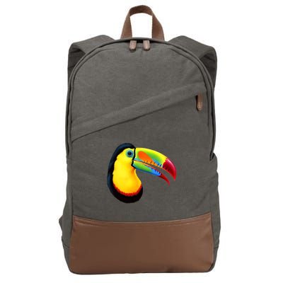 Colorful Toucan Cotton Canvas Backpack