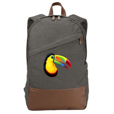 Colorful Toucan Cotton Canvas Backpack