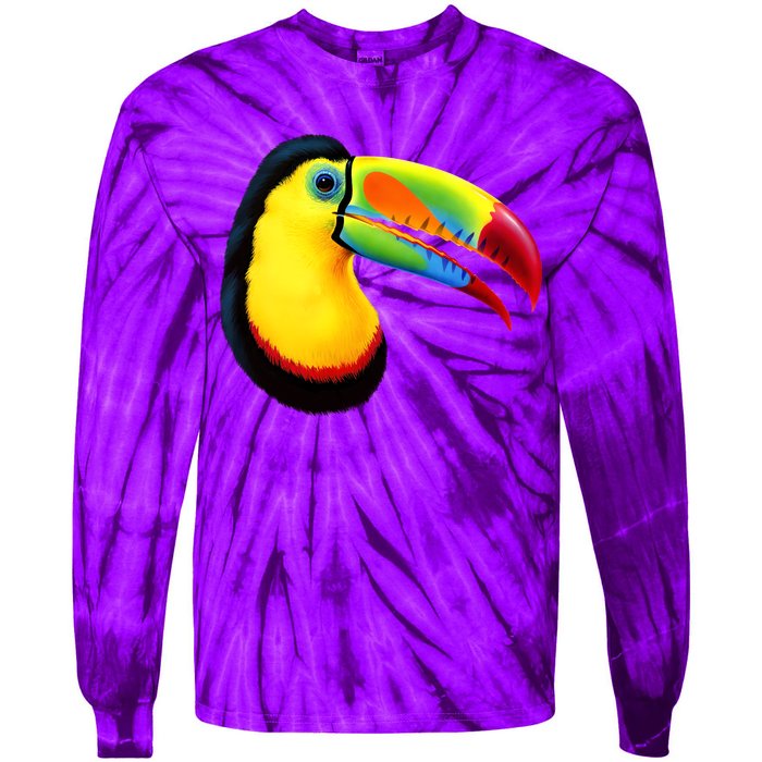 Colorful Toucan Tie-Dye Long Sleeve Shirt