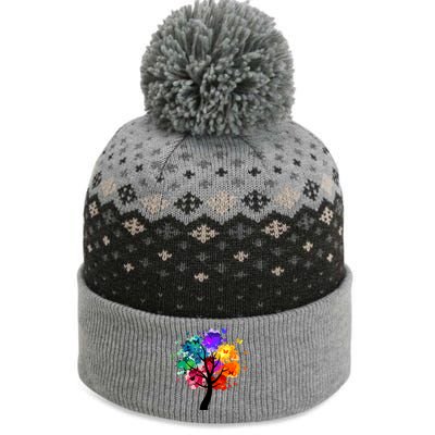 Colorful Tree Of Life The Baniff Cuffed Pom Beanie