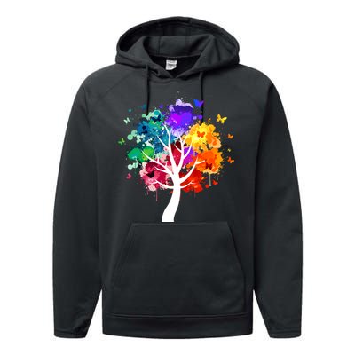 Colorful Tree Of Life Performance Fleece Hoodie