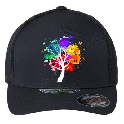 Colorful Tree Of Life Flexfit Unipanel Trucker Cap