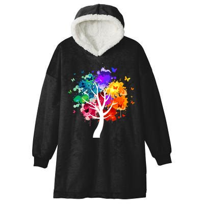 Colorful Tree Of Life Hooded Wearable Blanket