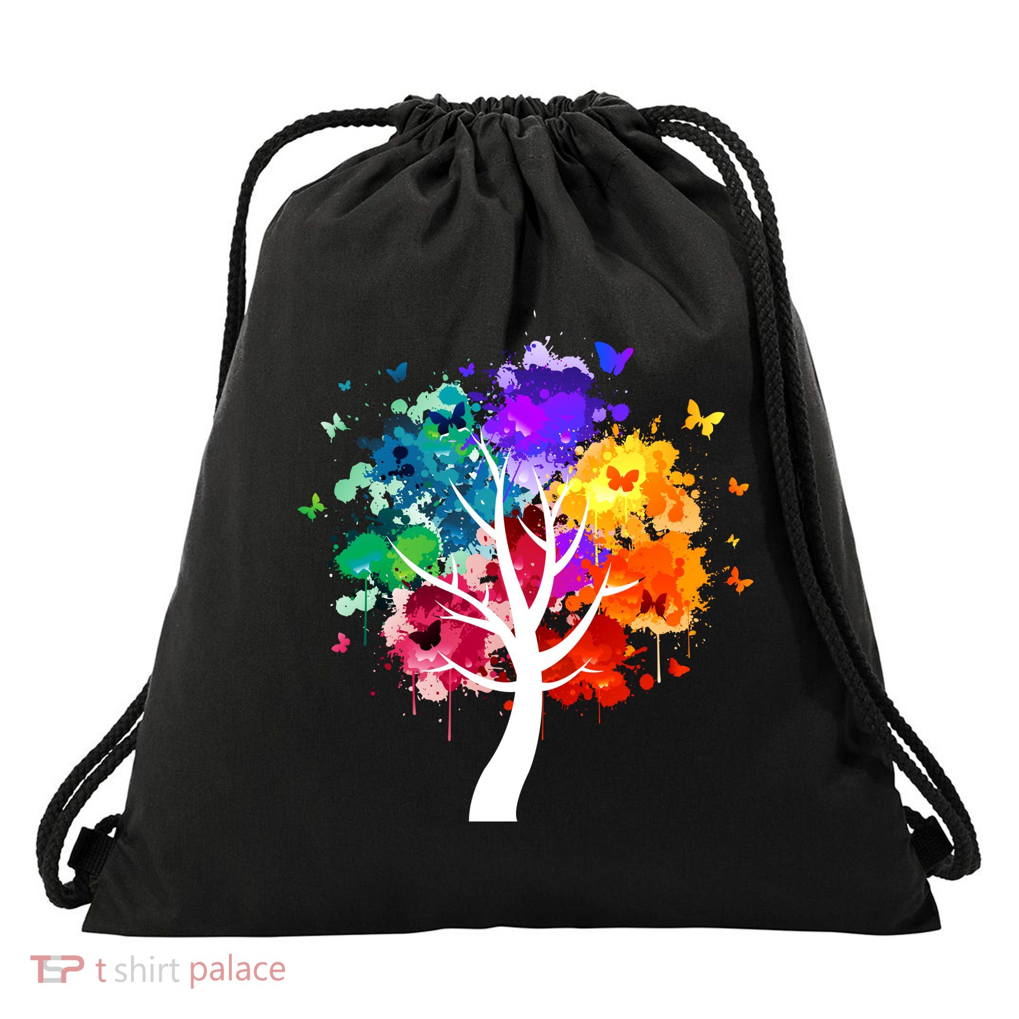 Colorful Tree Of Life Drawstring Bag