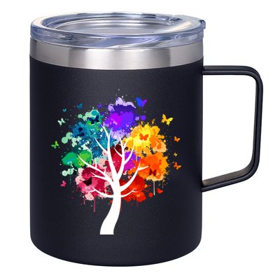 Colorful tree of life 12oz Stainless Steel Coffee Mug