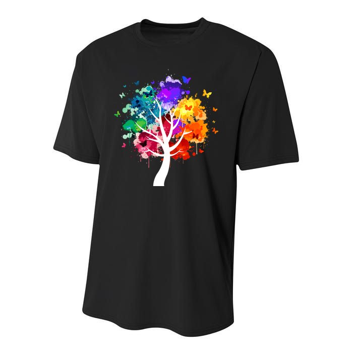 Colorful Tree Of Life Youth Performance Sprint T-Shirt