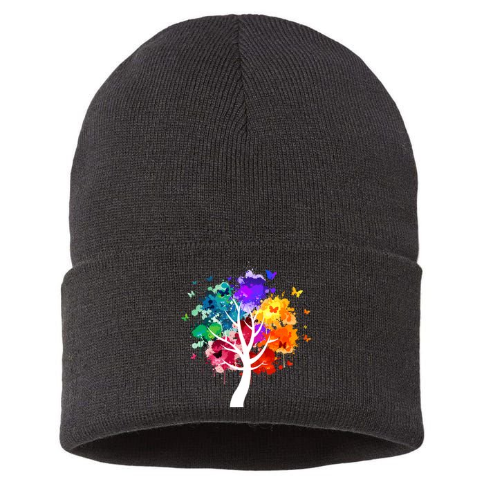 Colorful Tree Of Life Sustainable Knit Beanie