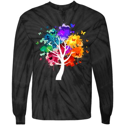 Colorful Tree Of Life Tie-Dye Long Sleeve Shirt