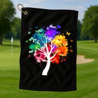 Colorful tree of life Golf Towel