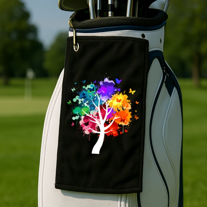 Colorful tree of life Golf Towel