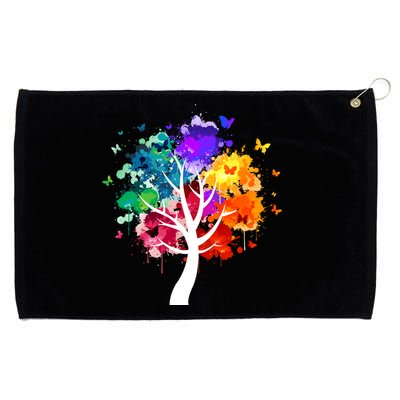 Colorful Tree Of Life Grommeted Golf Towel