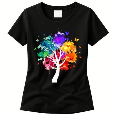 Colorful Tree Of Life Womens T-Shirt