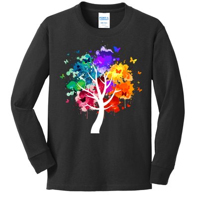 Colorful Tree Of Life Kids Long Sleeve Shirt