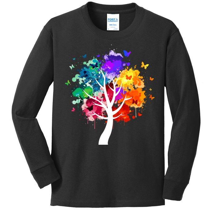 Colorful Tree Of Life Kids Long Sleeve Shirt