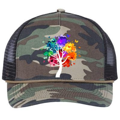 Colorful Tree Of Life Retro Rope Trucker Hat Cap