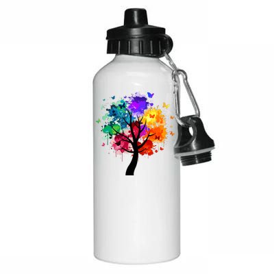 Colorful Tree Of Life Aluminum Water Bottle