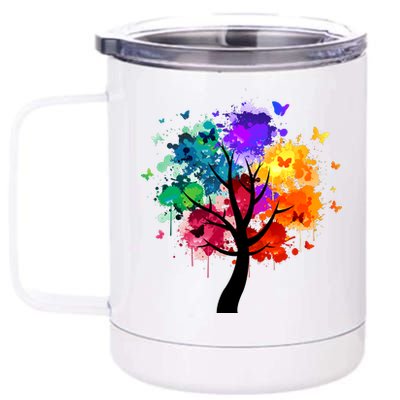 Colorful Tree Of Life 12 oz Stainless Steel Tumbler Cup