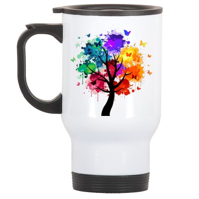 Colorful Tree Of Life Stainless Steel Travel Mug