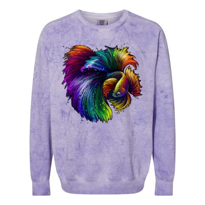 Colorful Tropical Beta Fish Colorblast Crewneck Sweatshirt