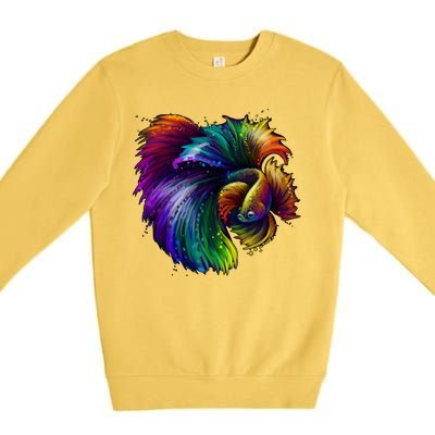 Colorful Tropical Beta Fish Premium Crewneck Sweatshirt