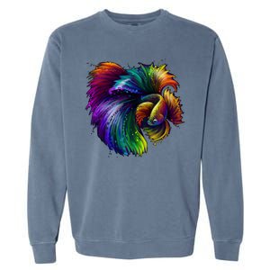 Colorful Tropical Beta Fish Garment-Dyed Sweatshirt