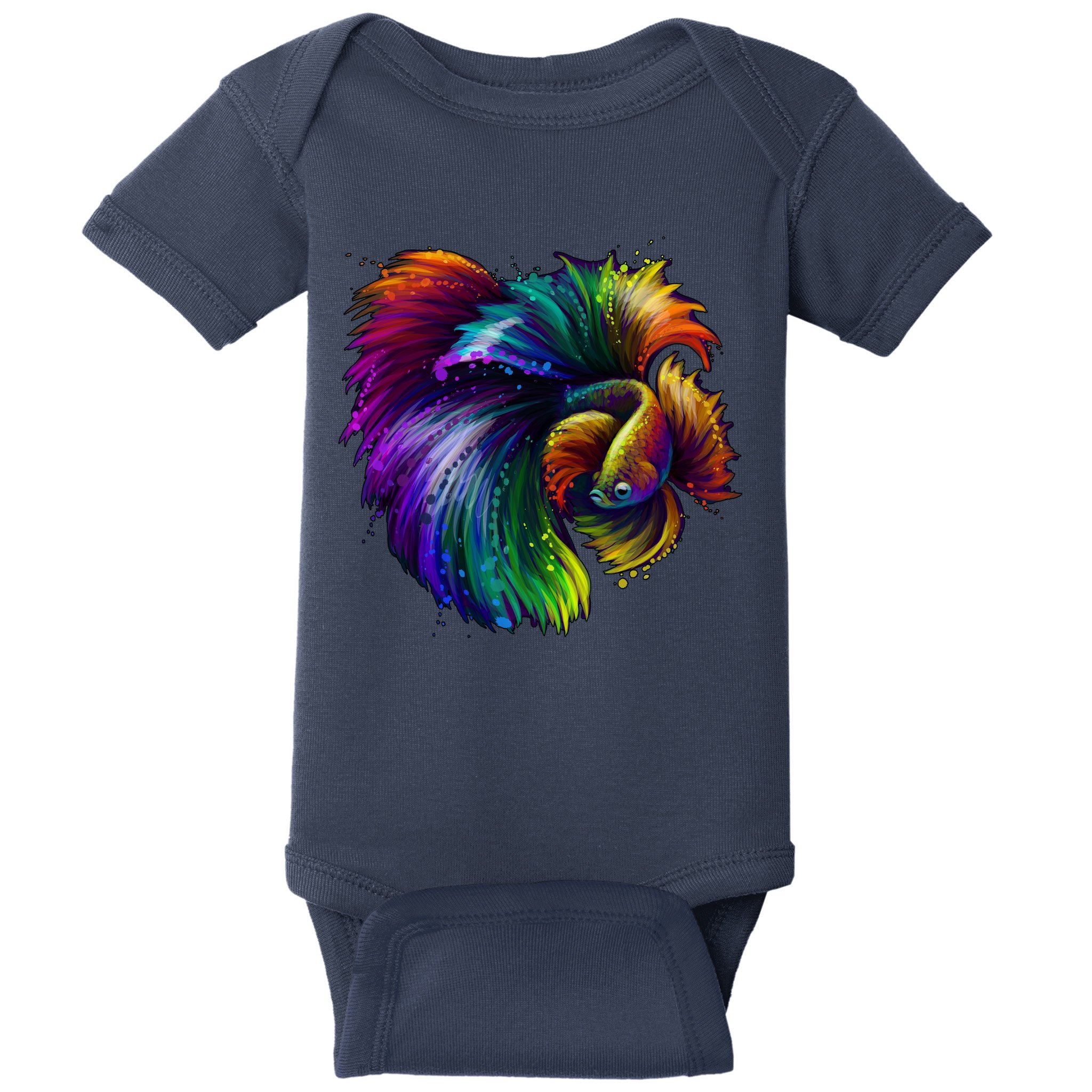 Colorful Tropical Beta Fish Baby Bodysuit