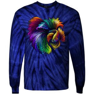 Colorful Tropical Beta Fish Tie-Dye Long Sleeve Shirt