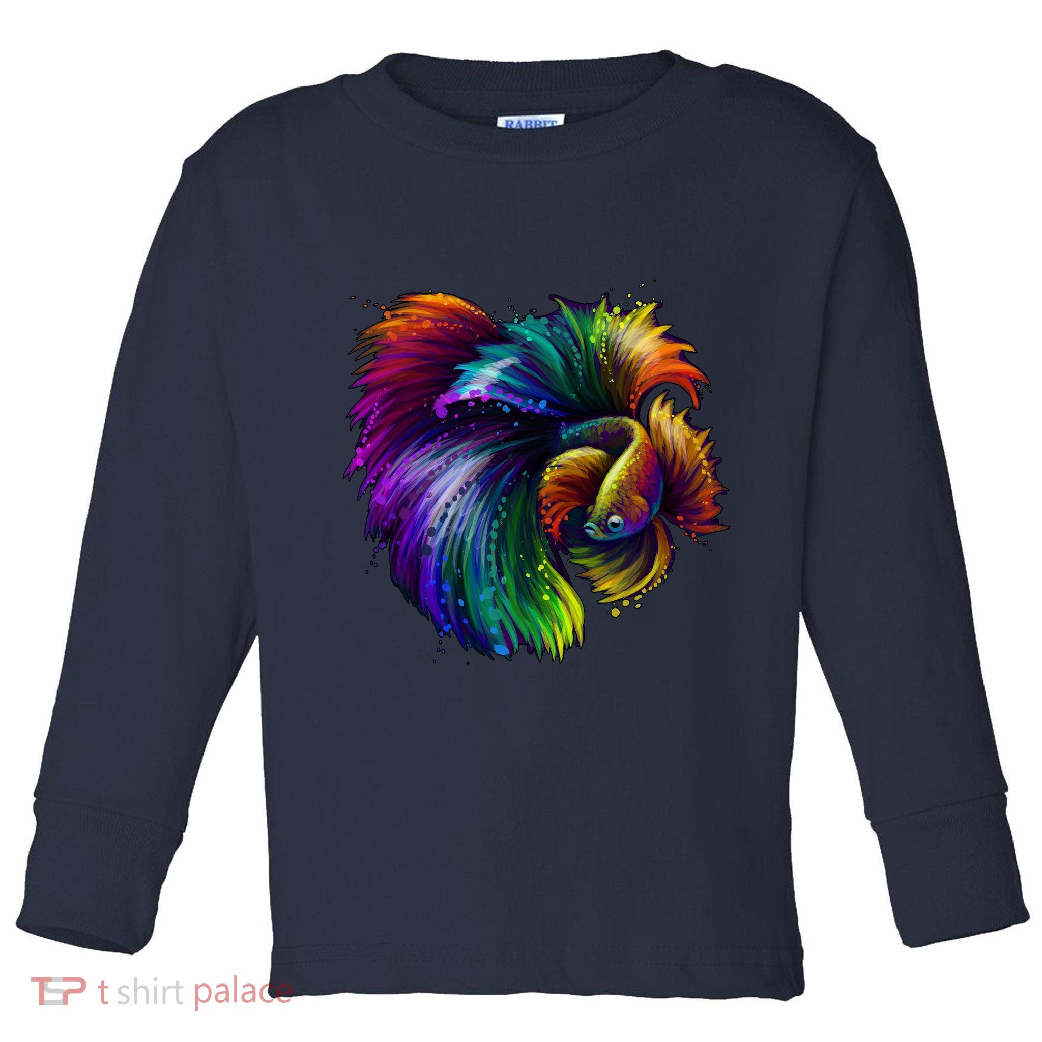 Colorful Tropical Beta Fish Toddler Long Sleeve Shirt