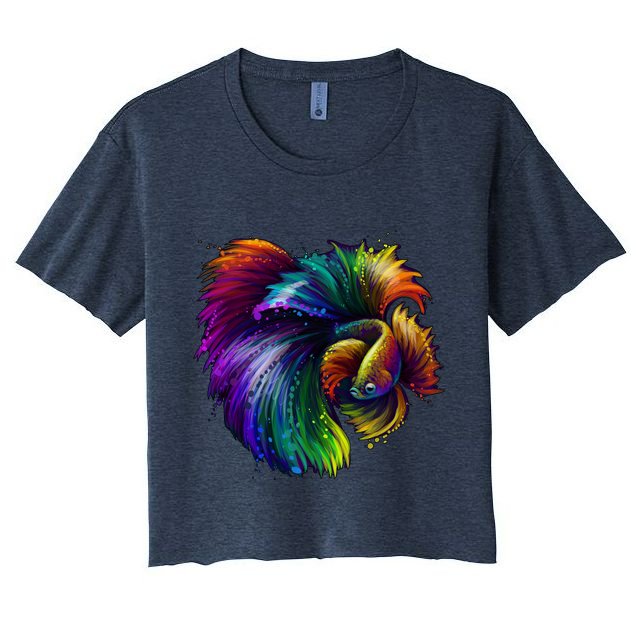 Colorful Tropical Beta Fish Crop Top