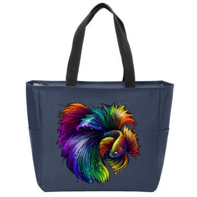 Colorful Tropical Beta Fish Zip Tote Bag