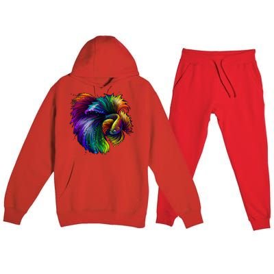 Colorful Tropical Beta Fish Premium Hooded Sweatsuit Set