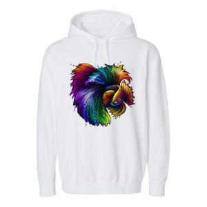 Colorful Tropical Beta Fish Garment-Dyed Fleece Hoodie