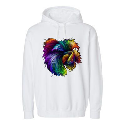 Colorful Tropical Beta Fish Garment-Dyed Fleece Hoodie