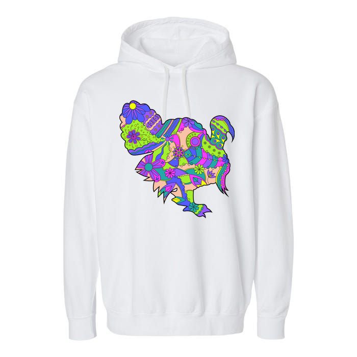 Colorful Turkey Abstract Garment-Dyed Fleece Hoodie