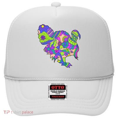 Colorful Turkey Abstract High Crown Mesh Back Trucker Hat