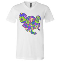 Colorful Turkey Abstract V-Neck T-Shirt