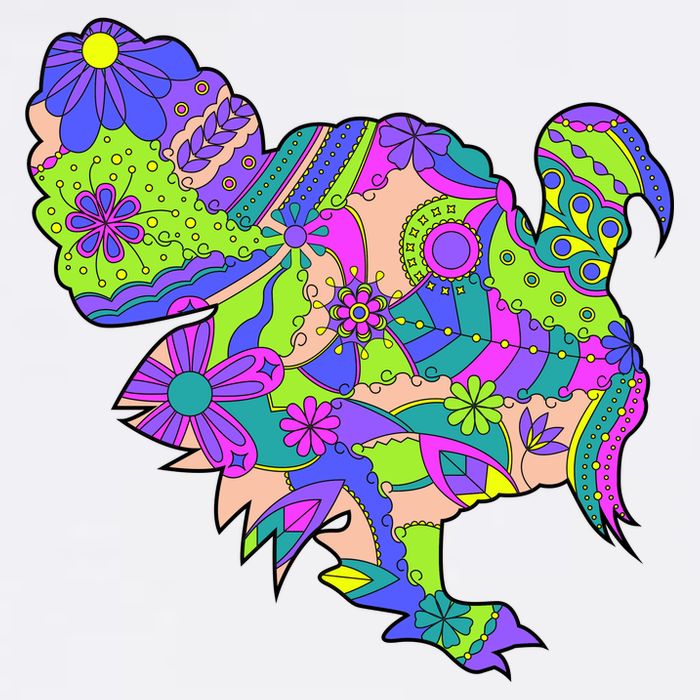 Colorful Turkey Abstract Button