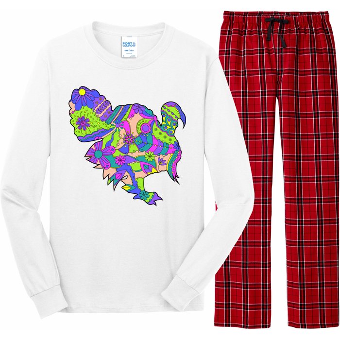 Colorful Turkey Abstract Long Sleeve Pajama Set