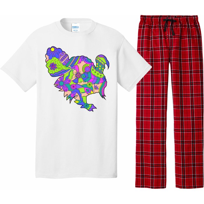 Colorful Turkey Abstract Pajama Set