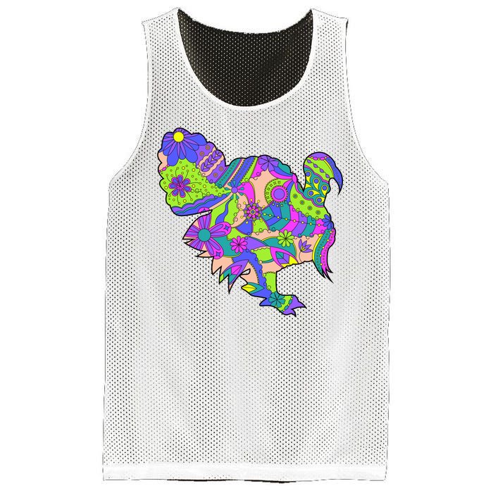 Colorful Turkey Abstract Mesh Reversible Basketball Jersey Tank