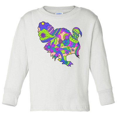 Colorful Turkey Abstract Toddler Long Sleeve Shirt