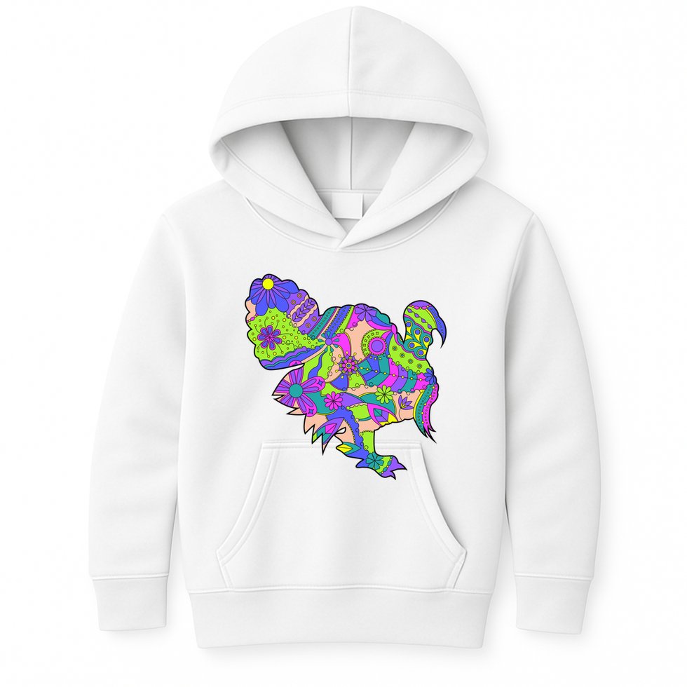 Colorful Turkey Abstract Kids Hoodie