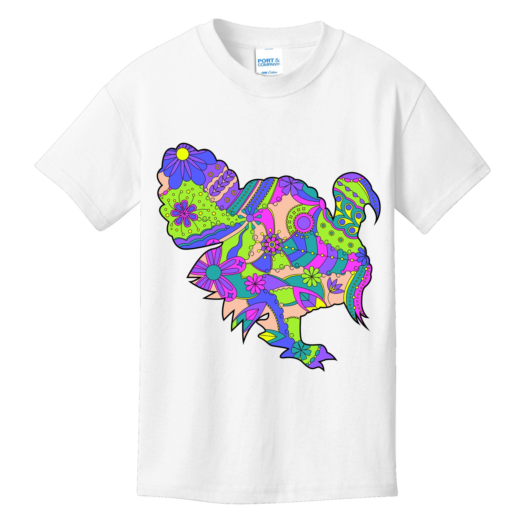 Colorful Turkey Abstract Kids T-Shirt