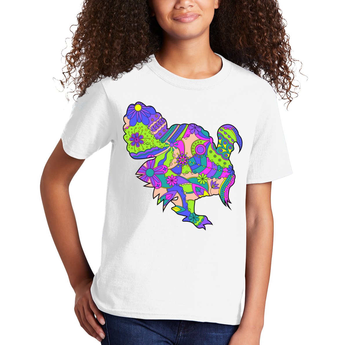 Colorful Turkey Abstract Kids T-Shirt