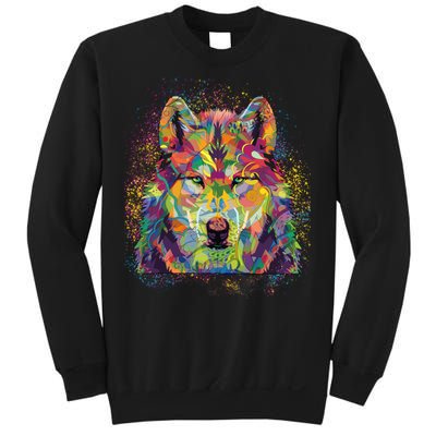 Colorful Wild Wolf Art Pattern Sweatshirt