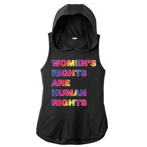 Colorful Women's Rights Are Human Rights Ladies PosiCharge Tri-Blend Wicking Draft Hoodie Tank