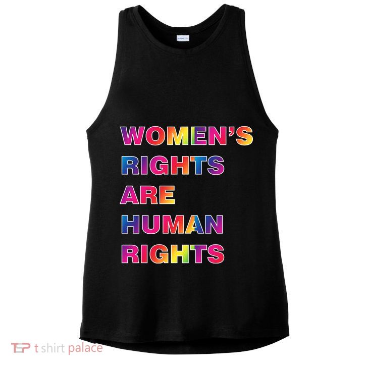 Colorful Women's Rights Are Human Rights Ladies PosiCharge Tri-Blend Wicking Tank
