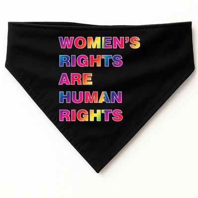 Colorful Women's Rights Are Human Rights USA-Made Doggie Bandana